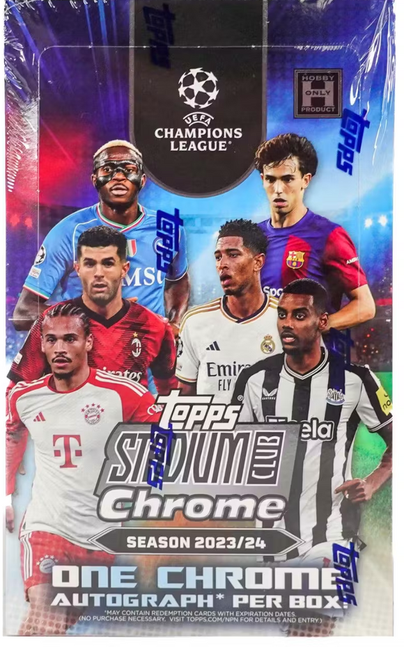 2023/24 Topps Stadium Club Chrome UEFA Club Competitions Soccer Hobby Box